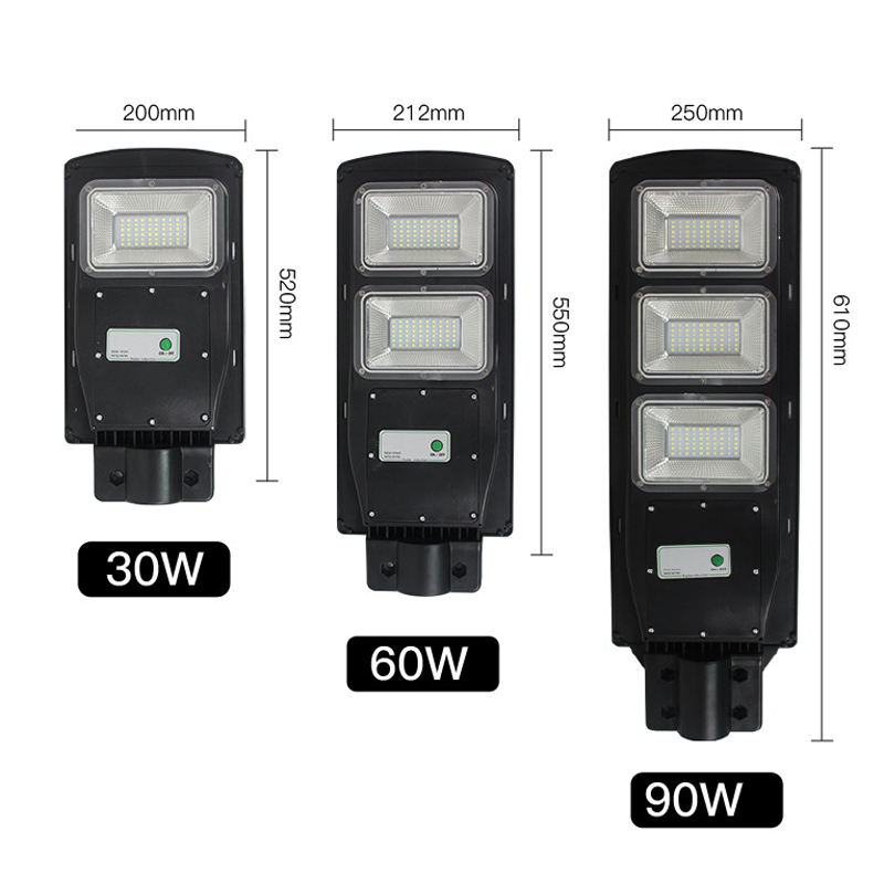Lampara LED alumbrado publico con panel solar de 30w, 60w y 90w