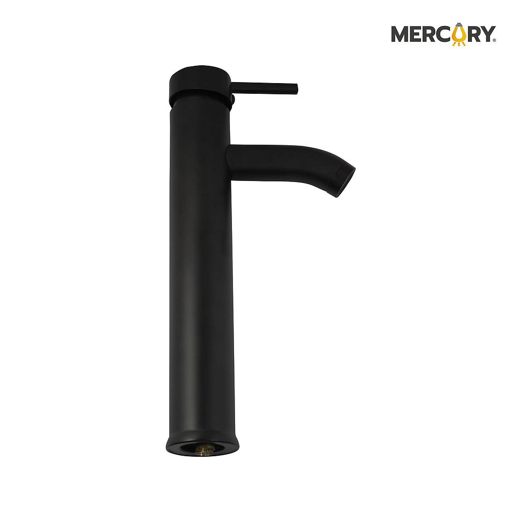 Mezclador lavamanos monocontrol cuerpo redondo alto negro mate Mercury