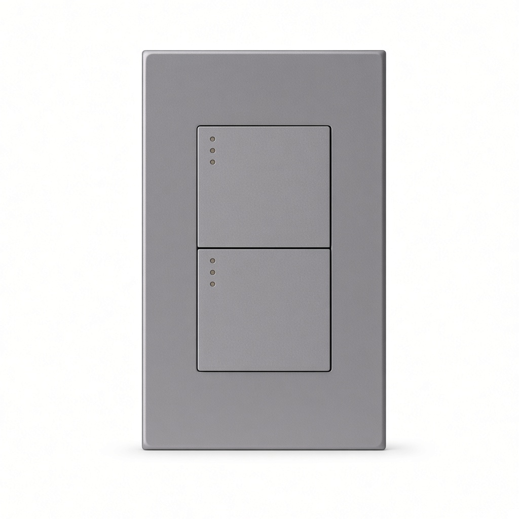 INTERRUPTOR DOBLE MERCURY LINEA PLUS SILVER