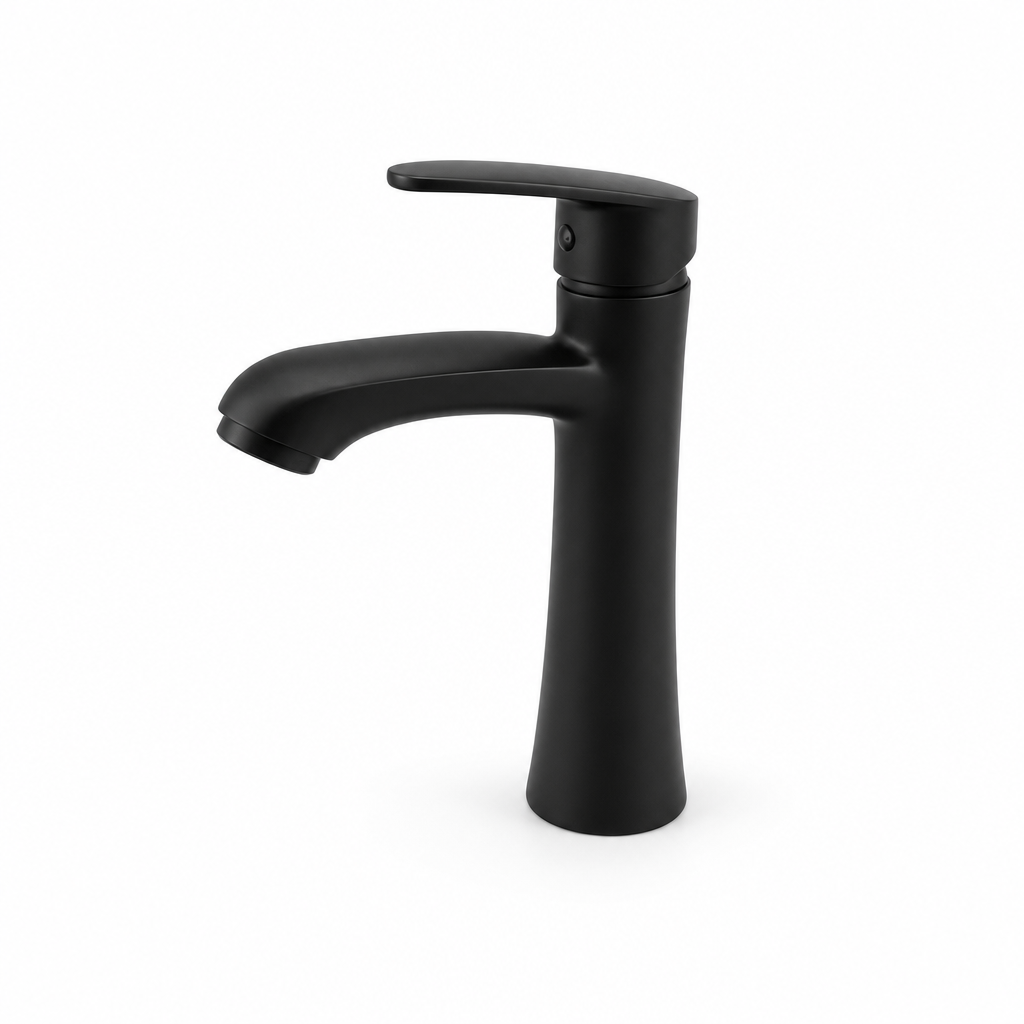 LLAVE LAVAMANOS AGUA FRIA AMMER MEDIANA NEGRO MATE
