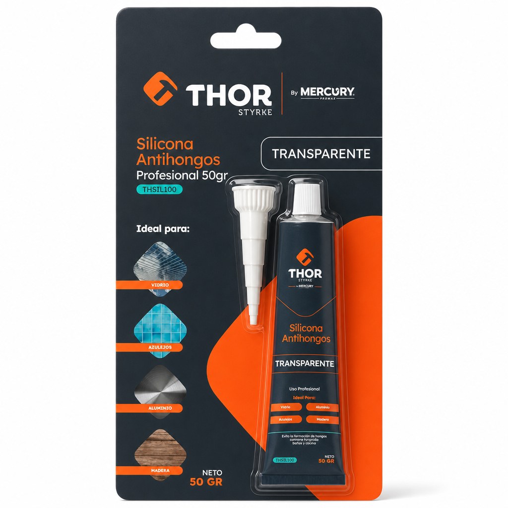SILICONA TRANSPARENTE ANTIHONGOS BLISTER 50GR THOR