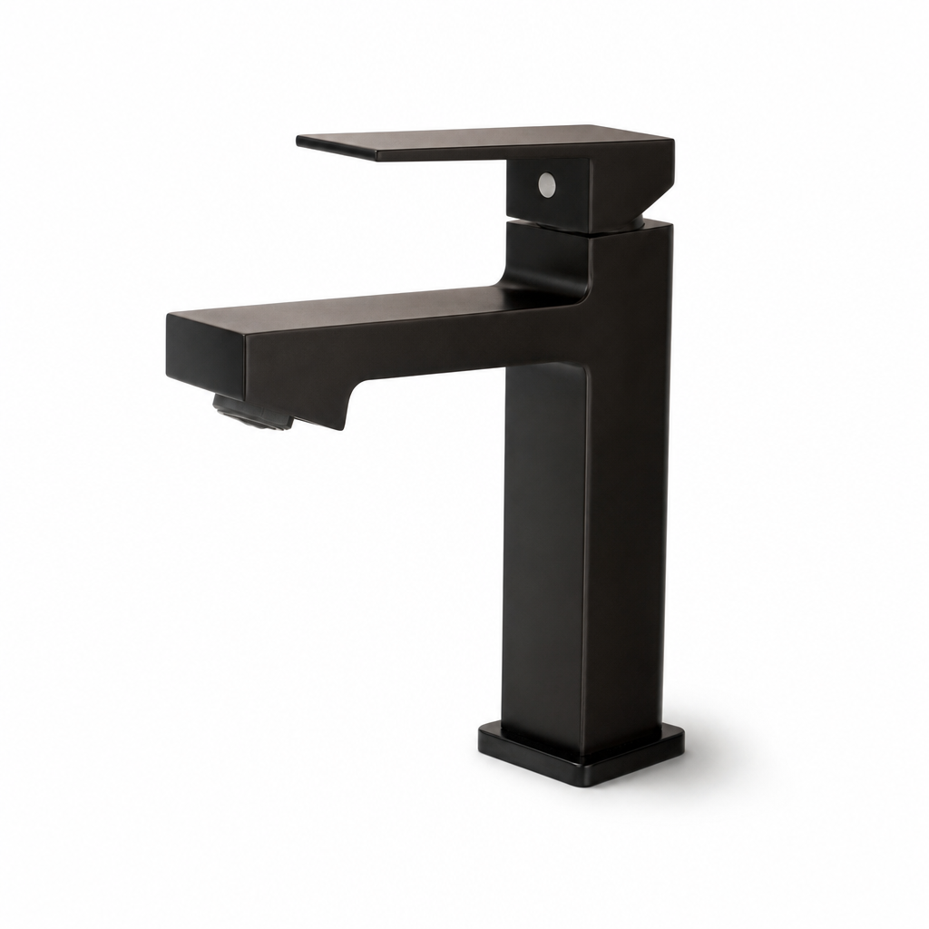 LLAVE LAVAMANOS AGUA FRIA SOLID LOIRA MEDIANA ALUMINIO NEGRO