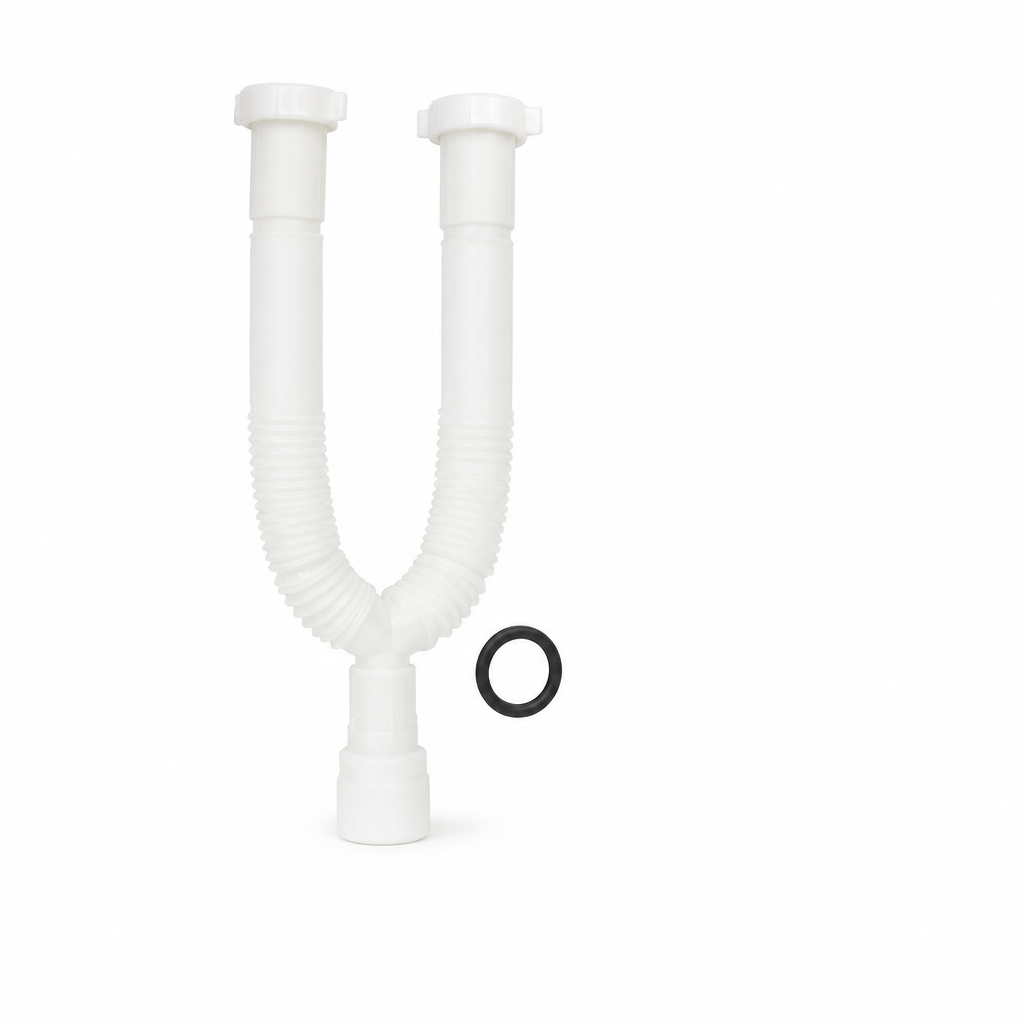 SIFON FLEXIBLE DOBLE LVM / LVP BLANCO