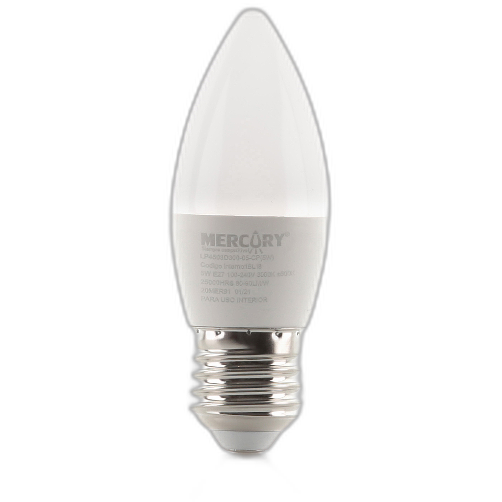 Bombillo LED vela E27 5W 3000K