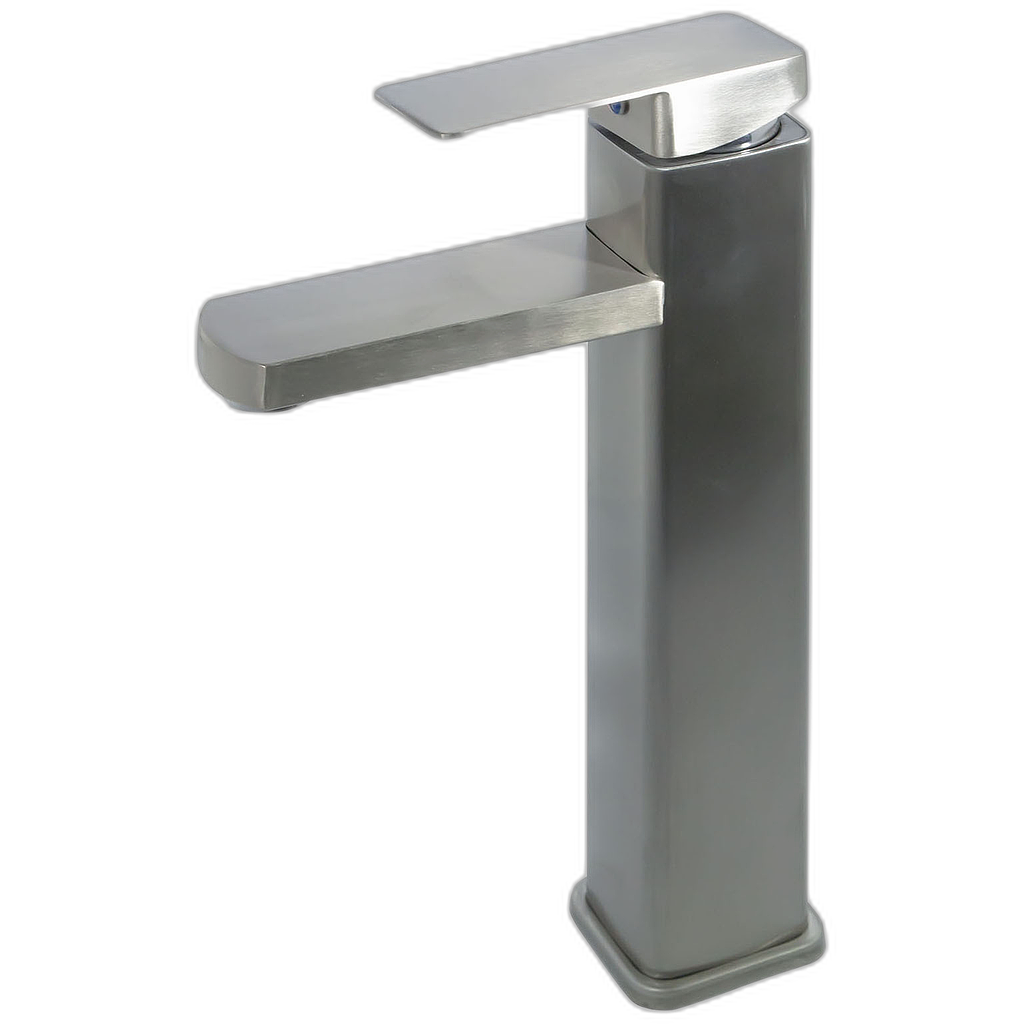 Mezclador lavamanos monocontrol cuerpo cuadrado alto cromado acero inox Mercury