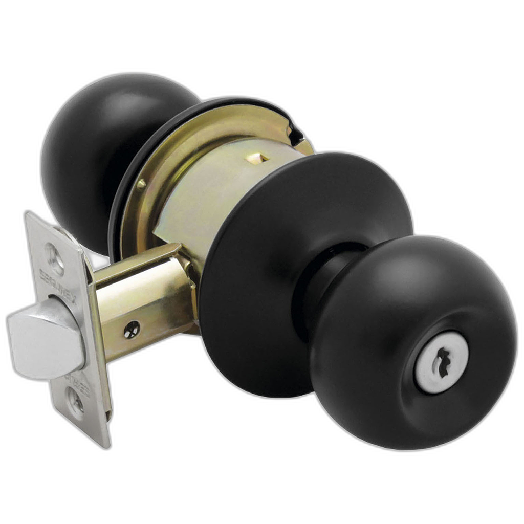 CHAPA ALCOBA NEGRO MATE POMO REDONDO