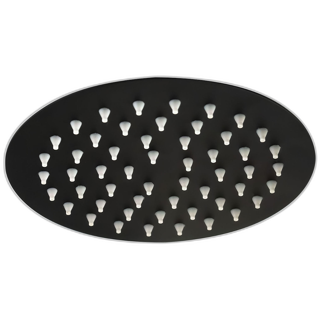 Ducha ultradelgada redonda negra 6&quot; Mercury