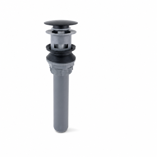 [VQAD021] Desague push lavamanos sin rebose cabeza grande negro + CPO gris