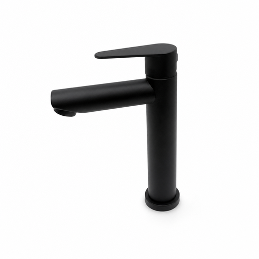 [VQAHLVF009] Llave lavamanos agua fria Liffey mediana negro mate
