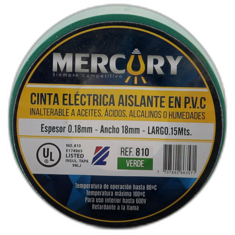 Cinta aislante 15m Mercury