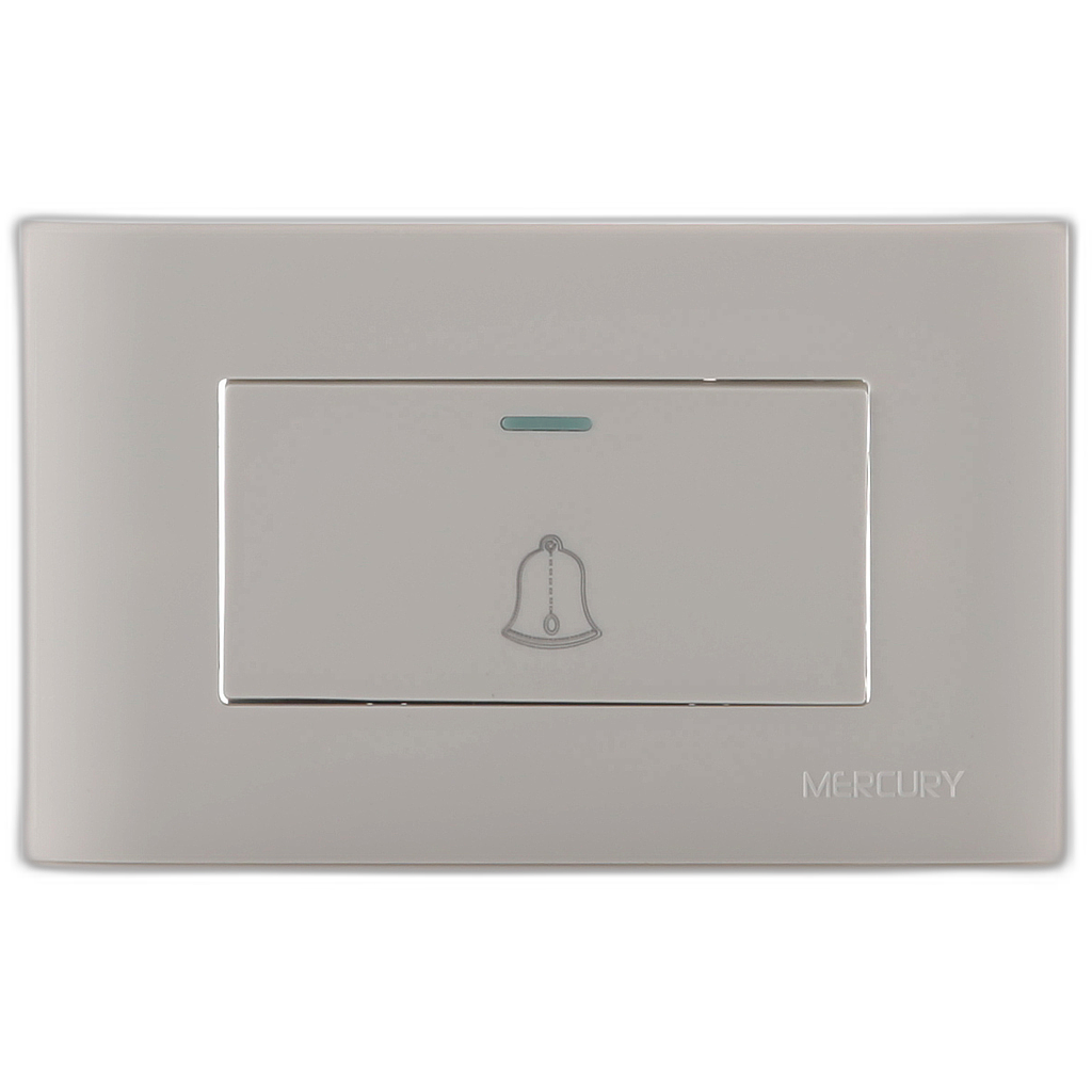 Boton Timbre incrustar sencillo Premium White Mercury