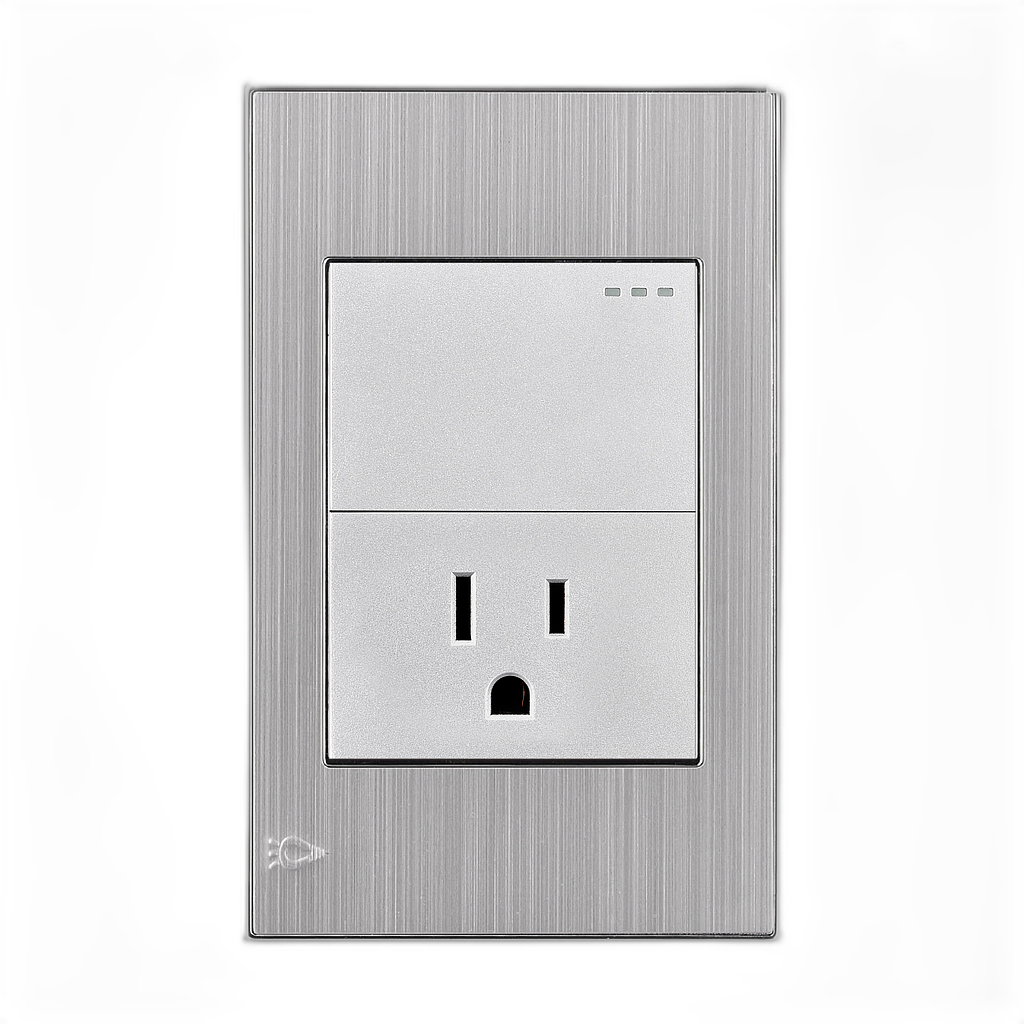 Toma + interruptor Silver Mercury 