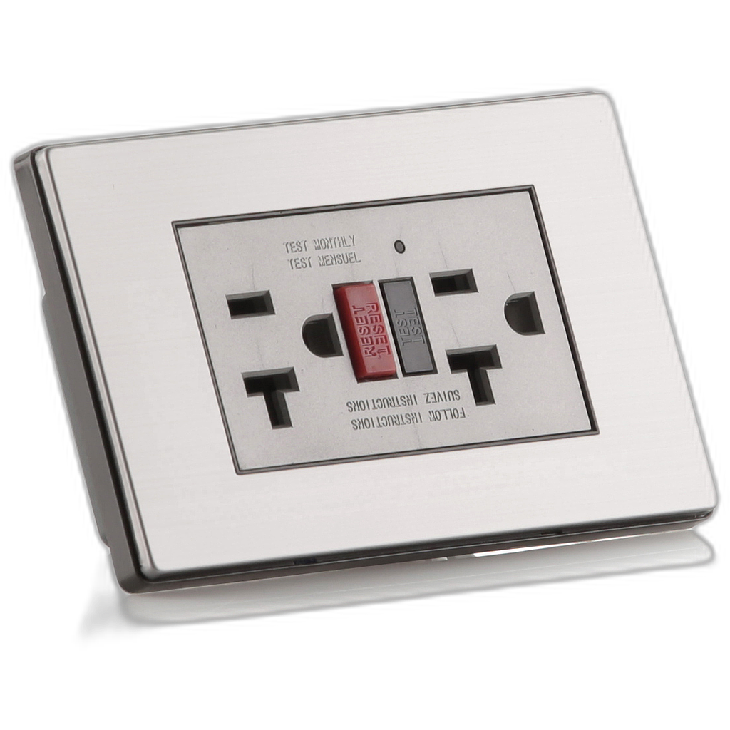 Toma doble GFCI 20A Stainless 