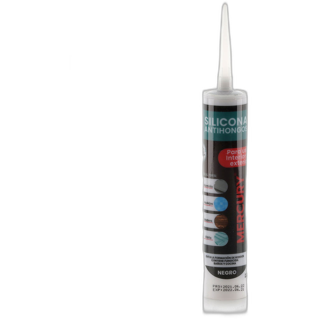 Silicona antihongos tubo 280ml Negra Mercury 