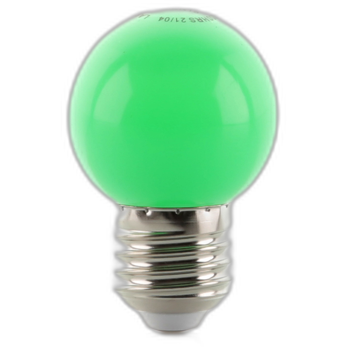 Bombillo LED E27 pinpon verde 1W