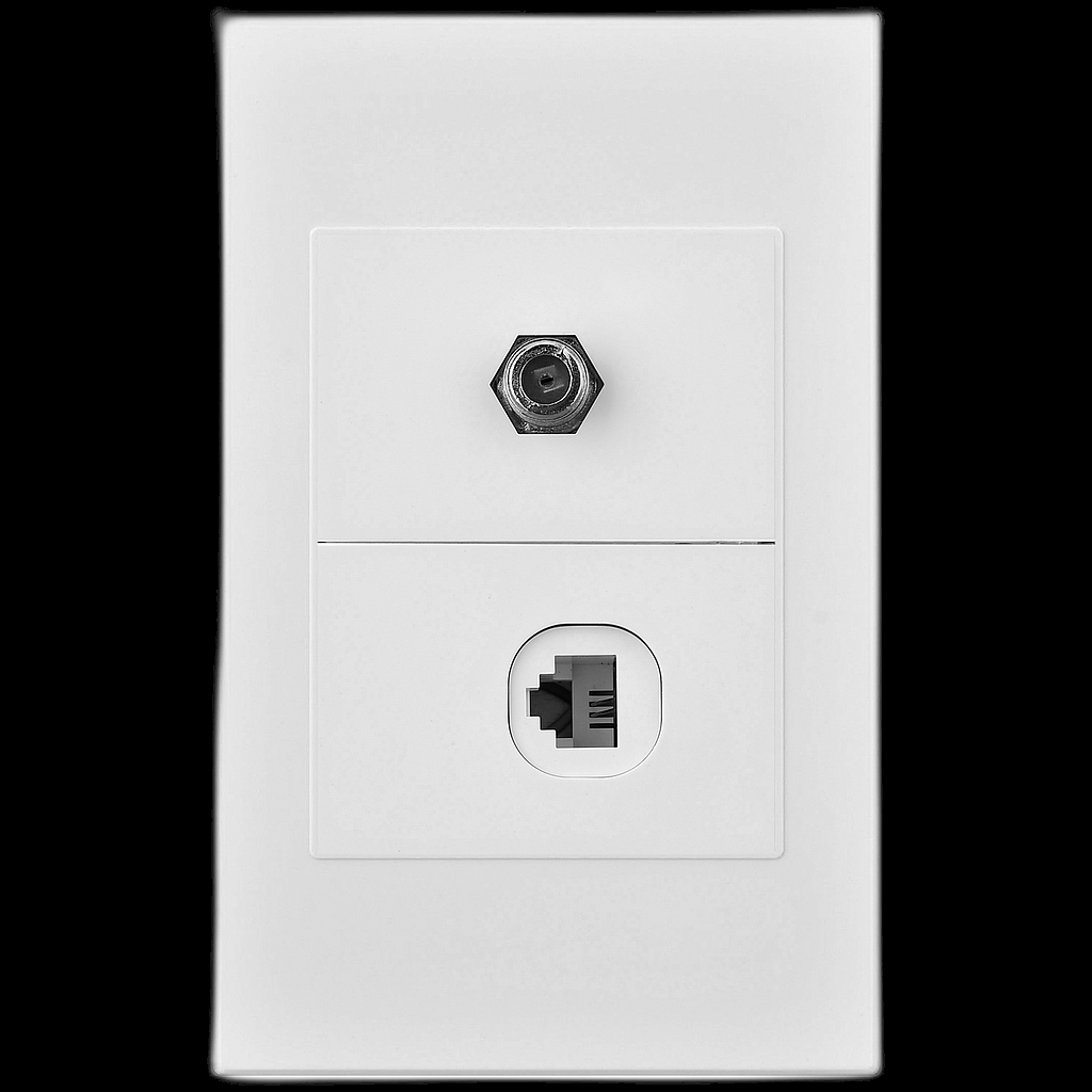 Toma Coaxial + Telefono premium whithe Mercury