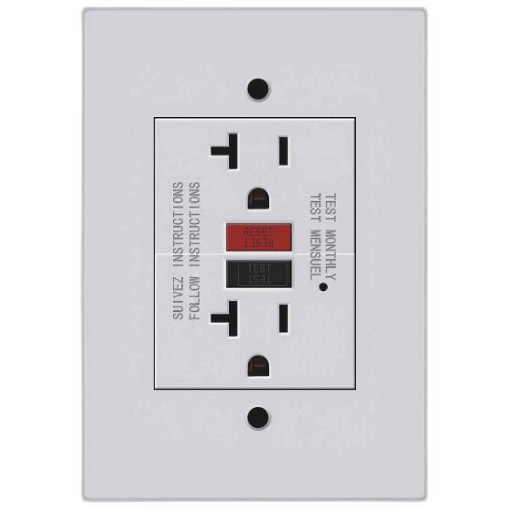 Toma GFCI 20A White Luxury Merucry