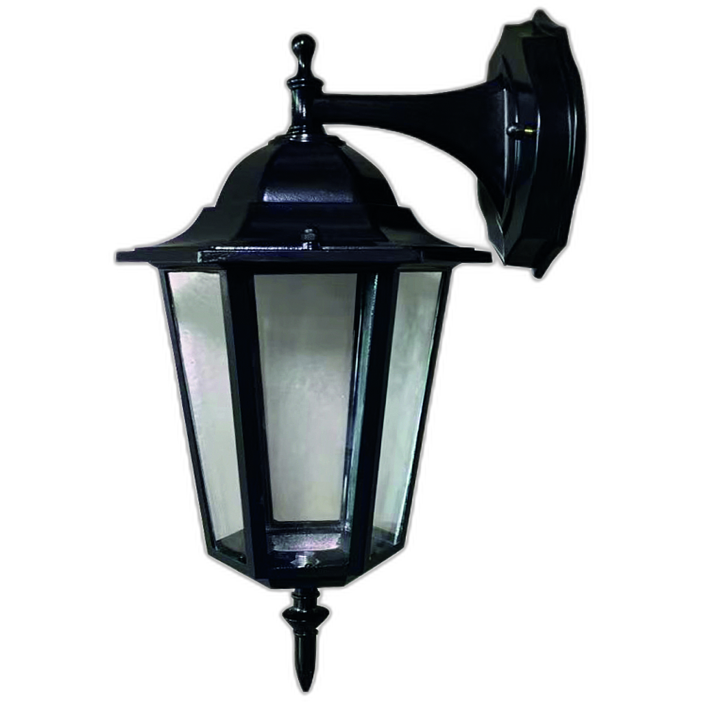 Farol negro base E27 Alum/Modo2 16X20X37CM Mercury